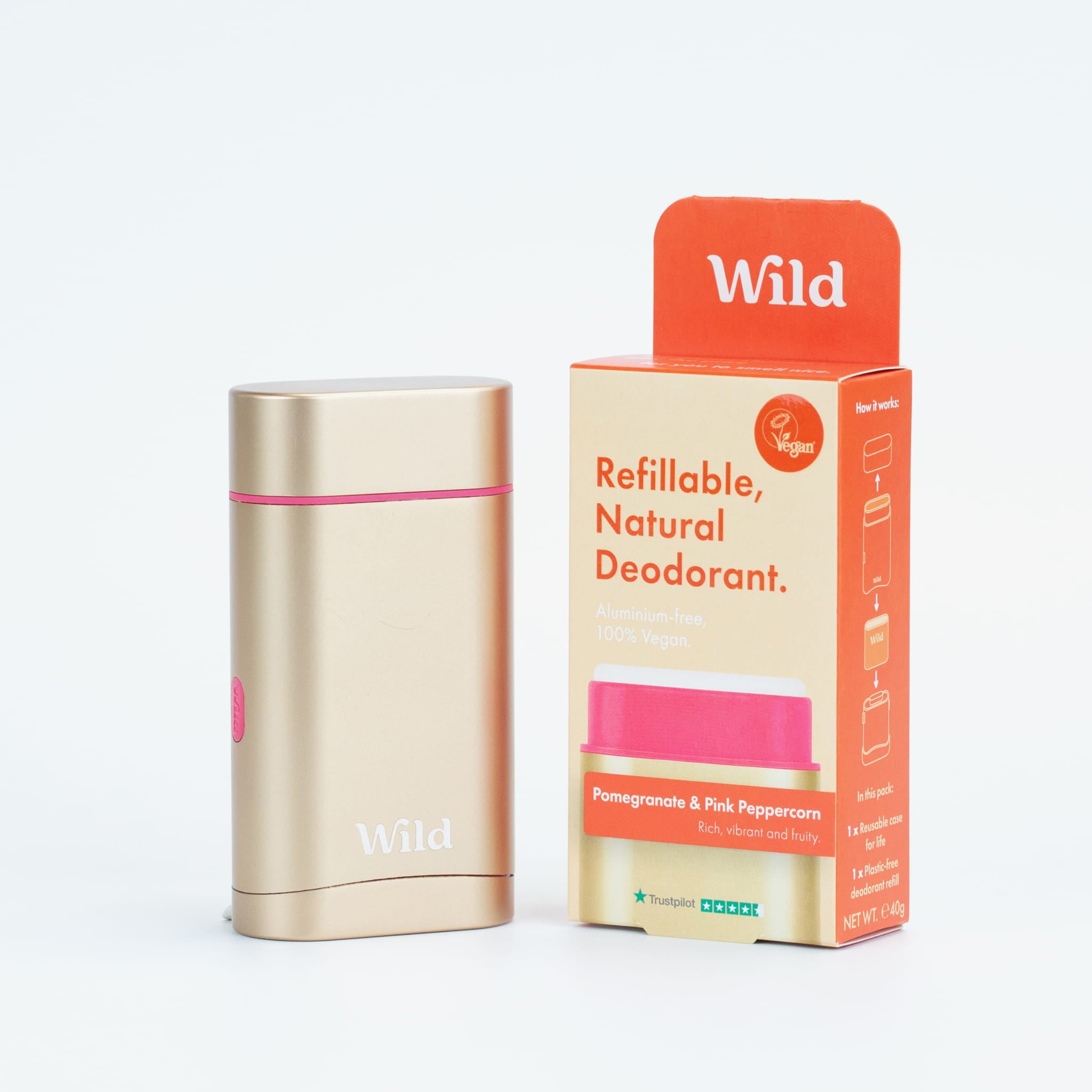 Wild Refill Deodorant Block - Pomegranate & Pink Peppercorn 40g