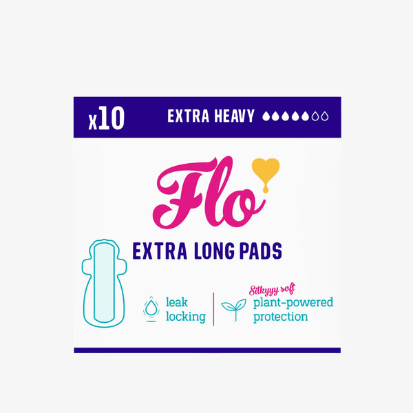 Flo | Extra Long Bamboo Pads with Wings - 10 Pack