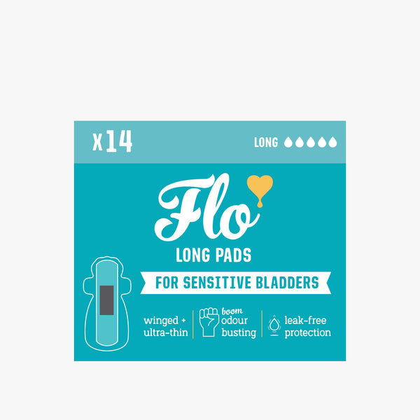 Flo | Long Bamboo Pads for Sensitive Bladder - Pack of 14