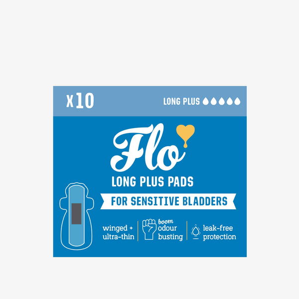 Flo | Long Plus Bamboo Pads for Sensitive Bladder - Pack of 10
