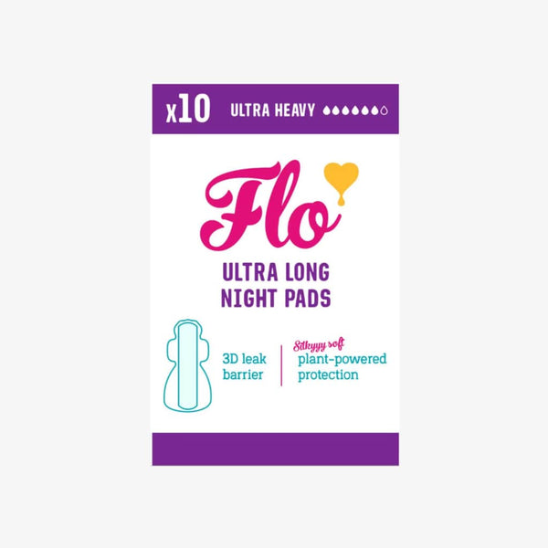 Flo | Bamboo Ultra Long Night Pads with Wings - 10 Pack