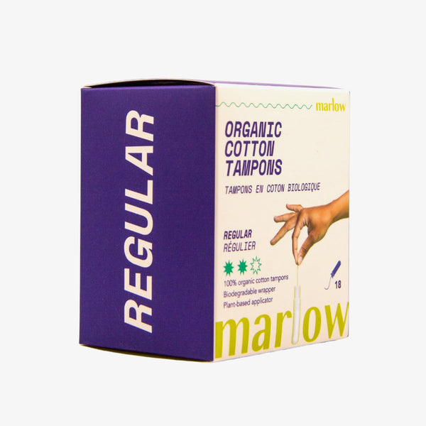 Marlow | Regular Organic Cotton Tampons - 18 Pack