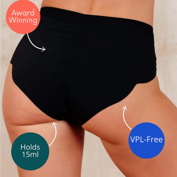 NIXI Body | Susie Sporty Hip Hugger Black Period Pants