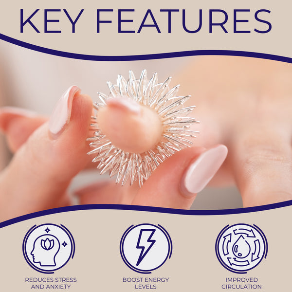 Shika Wellbeing | Silver Plated Acupressure Ring for Anxiety & Relaxation
