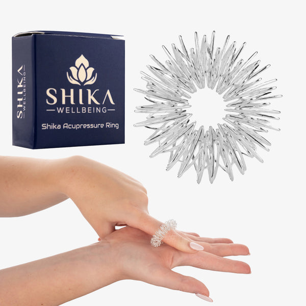 Shika Wellbeing | Silver Plated Acupressure Ring for Anxiety & Relaxation