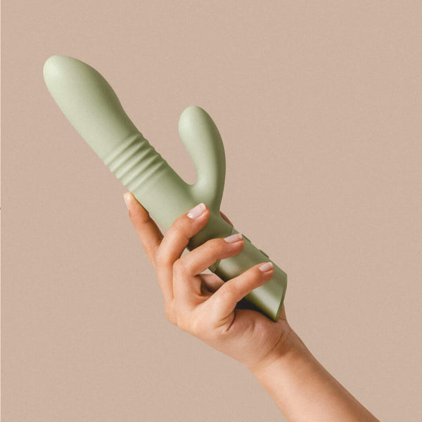The Natural Love Company | Yarrow - Thrusting Rabbit Vibrating Dildo