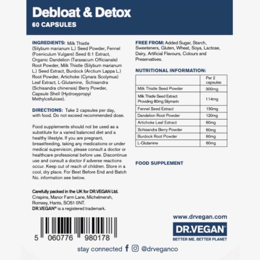 DR VEGAN Debloat Detox 60 Capsules Unfabled dr-vegan-debloat-detox-60-capsules-unfabled