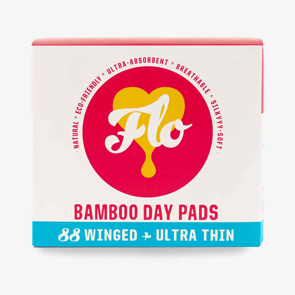 Flo | Bamboo Megapack Day Pads with Wings - 88 Pack