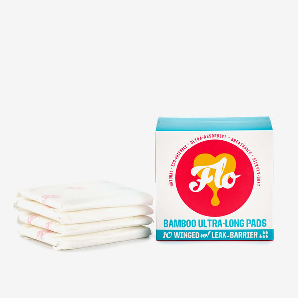 Flo | Extra Long Bamboo Pads with Wings - 10 Pack